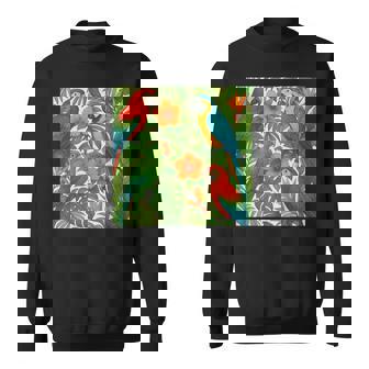 Perroquets Tropical Nature Fleurs Fleurs Exotiques Oiseaux Perroquets Sweater e - Cadeauxyz