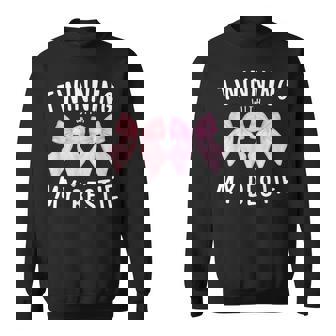 Pink Bow Twinning With My Bestie Twin Matching Twins Friends Sweatshirt - Thegiftio UK