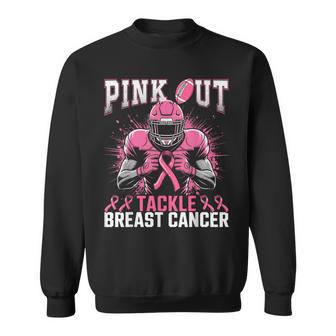 Pink Out Tackle Breast Cancer Awareness American Football Sweatshirt - Thegiftio UK