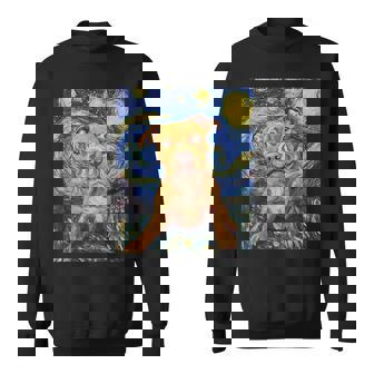 Pitbull Dog Pit Bull Pittie Van Gogh Style Starry Night Sweatshirt - Monsterry