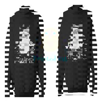 Pointed Cat 猫 ネコ シャム猫 ヒマラヤン トンキニーズ 花 レトロ ガーリー メンズ レディース キッズ スウェットシャツ - Kawaiitshirt