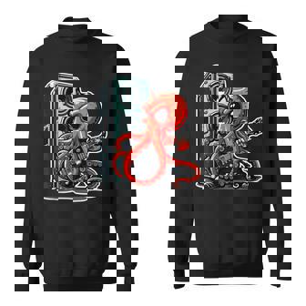 Poulpe Jouant Du Groupe De Musique De Musicien De Guitare Sweater e - Cadeauxyz