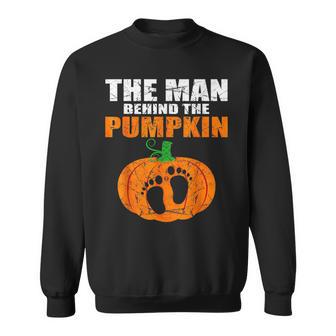 Pregnant Halloween The Man Behind The Pumpkin Sweatshirt - Thegiftio