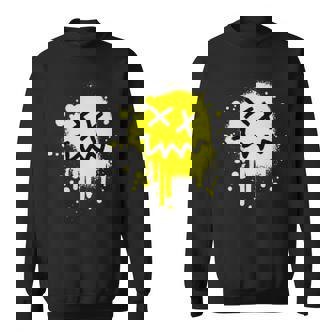 Punk Rock Graffiti Style Deep House Smiling Face Anarchy Sweater e - Cadeauxyz