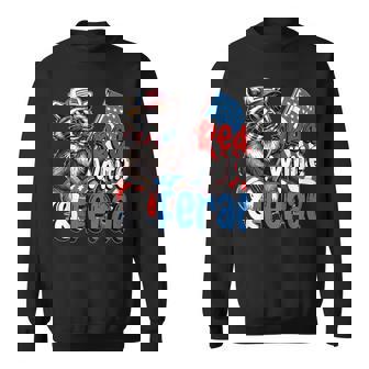 Raccoon 4Th Of July Patriotic Cute Red White And Feral Sweatshirt - Thegiftio