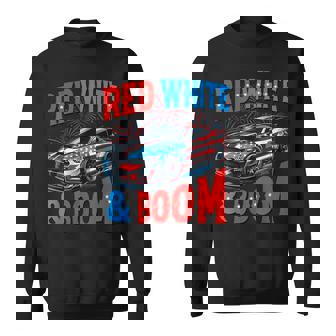 Racing Car 4Th Of July Independence Day Red White And Boom Sweatshirt - Monsterry