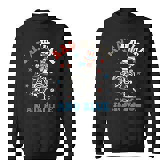 Rad White And Blue Skeleton Radiology Patriotic Sweatshirt - Thegiftio
