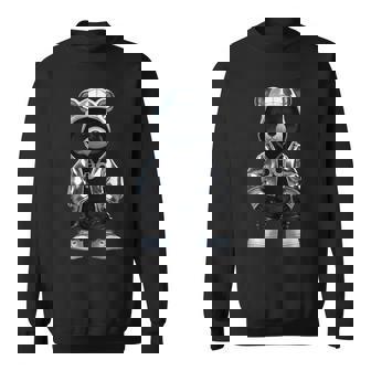 Rap Bear Collector Style Reflective Hip Hop Teddy With Bling Sweatshirt - Thegiftio