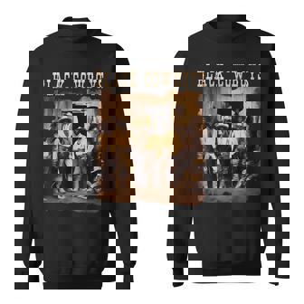 Real Black Cowboy Photo Western Rodeo Melanin Black History Sweatshirt - Thegiftio