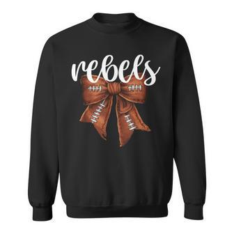 Rebels Football Bow School Spirit Team Mascot Game Night Sweatshirt - Thegiftio UK
