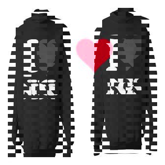 Red Heart I Love Nick Sweatshirt - Monsterry