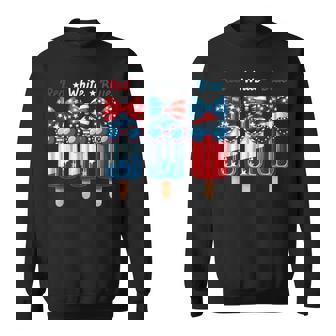 Red White & Blue 4Th July American Flag Coquette Popsicle Sweatshirt - Thegiftio UK