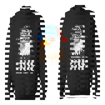 Retro Bruh Merica Eagle 4Th Of July Patriotic America Flag Sweatshirt - Thegiftio