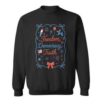 Retro Freedom Democracy Truth 4Th Of July Not My President Sweatshirt - Monsterry