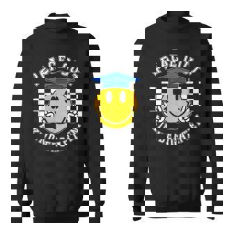 Retro Peace Out Kindergarten Smile Face Last Day Of School Sweatshirt - Monsterry