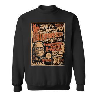 Retro Punk Rock Frankenstein Monster Horror Movie Halloween Sweatshirt - Thegiftio UK