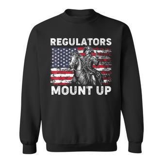 Retro Regulators Mount Up Flag Usa Cowboy 4Th Of July Sweatshirt - Monsterry