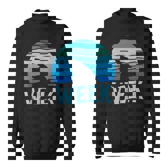 Retro Shark Fin Week 2025 Shark Lover Ocean Wildlife Summer Sweatshirt - Thegiftio
