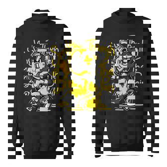 Retro Thunder Yellow 4S Black White Color Match Sweatshirt - Thegiftio