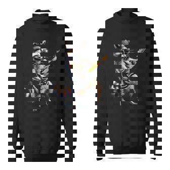 Rock Raccoon With Guitar Heavy Metal Raccoon Sweatshirt - Seseable
