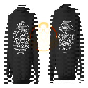 Rocker スケルトンキャップ スケーター 面白い ハロウィン パンクロック 男性 男の子 スウェットシャツ - Kawaiitshirt