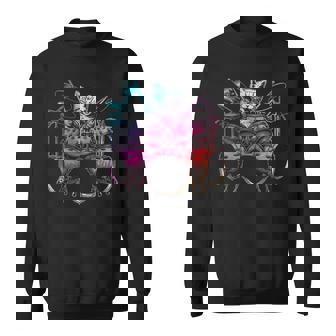 Rockstar ドラマー 猫 ドラム ミュージシャンバンド 音楽愛好家 スウェットシャツ - Kawaiitshirt