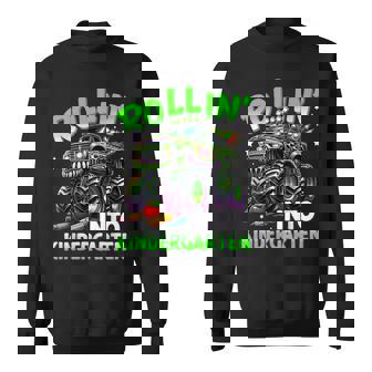 Rollin' Into Kindergarten Monster Truck Back To School Boys Sweatshirt | Mazezy