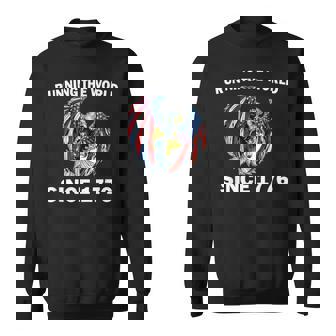 Running The Worldince 1776 アメリカンイーグル アメリカ国旗 スウェットシャツ - Kawaiitshirt