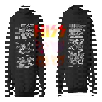 Hiss Cat Cat Lover Kittens Rock Music Cat Hiss スウェットシャツ - Kawaiitshirt