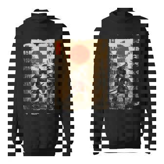 Samurai Bigfoot Japanese Vintage Sasquatch Ukiyo-E Sweatshirt - Thegiftio