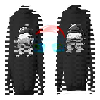 Santa Claus Hat Sunglasses Beach Christmas In July Sweatshirt - Thegiftio UK