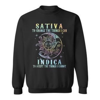Sativa To Change The Things I Can Indica Cannabis Sweatshirt - Thegiftio UK