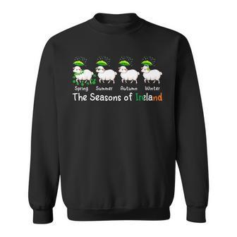 The Seasons Patrick's Day Ireland Four Cute Sheep Shamrocks Sweatshirt - Thegiftio UK