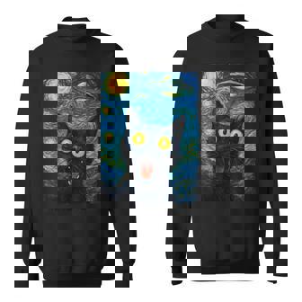 Selfie Amusant Avec Un Chat Extraterrestre Ufo La Nuit Étoilée Amoureux Des Chats Mignon Sweater e - Cadeauxyz