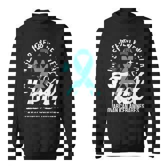 In September We Wear Teal Ovarian Cancer Awareness Ribbon Sweatshirt - Monsterry