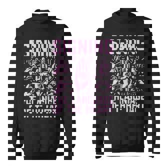 Signer La Langue De La Langue Des Signes Du Cœur Sweater e - Cadeauxyz
