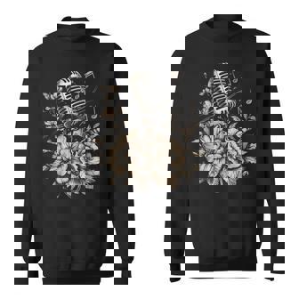 Singer Microphoneintage Karaoké Chanteur Musique Musicien Sweater e - Cadeauxyz