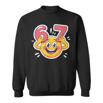 Six Seven 6 7 Emoticon Meme Sweatshirt - Thegiftio UK