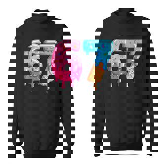 Six Seven Ice Cream Drip Sports Cool Meme 67 Number Sweatshirt | Mazezy