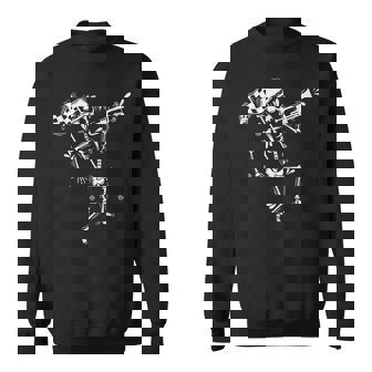 Ska Music Esqueleto Con Trompeta Jazz Estilo Música Camisa de entrenamiento - Regaloses