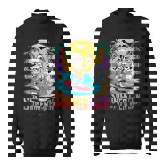 Skeleton Ghost Spooky Beach Holiday Summer Party Summerween Sweatshirt - Thegiftio