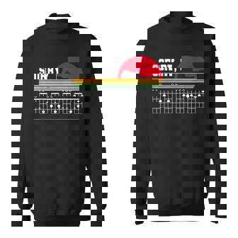 Sorry I Dgaf Hidden Message Retro Guitar Sweatshirt - Thegiftio UK