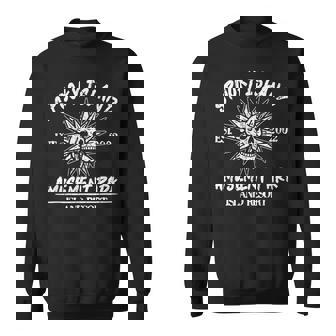 Spooky Island Amusement Park Disco Skull Halloween Sweatshirt - Thegiftio