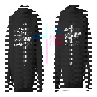 Stand For The Flag Kneel For The Cross Sweatshirt - Thegiftio