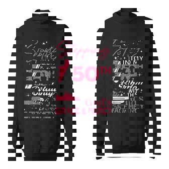 Stepping Into My 50Th Birthday With God's Grace & Mercy Sweatshirt - Thegiftio