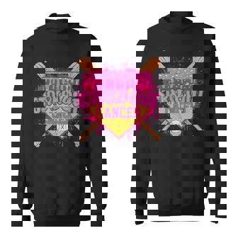 Strike Out Breast Cancer Warrior Softball Drip Home Plate Sweatshirt | Seseable FR