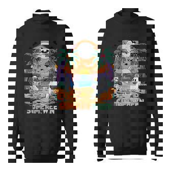 Summerween Skeleton Beach Party Halloween Vibes Sweatshirt | Mazezy