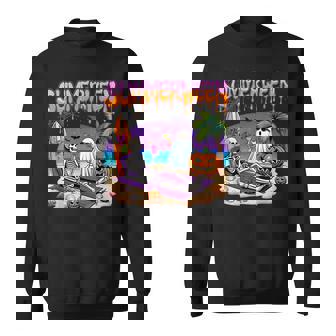Summerween Skeleton Ghost Beach Spooky Halloween Sweatshirt - Monsterry