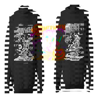 Summerween Vibes Skeleton Pumpkin Spooky Vacation Sweatshirt - Thegiftio UK