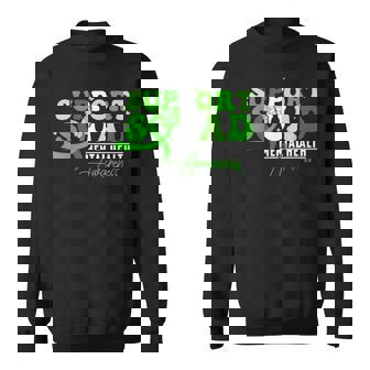 Support Squad Mental Health Awareness May Green Ribbon Sweatshirt - Monsterry